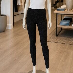 H&M Womens Leggings Black Tonal Animal Print Cotton Blend Stretch S